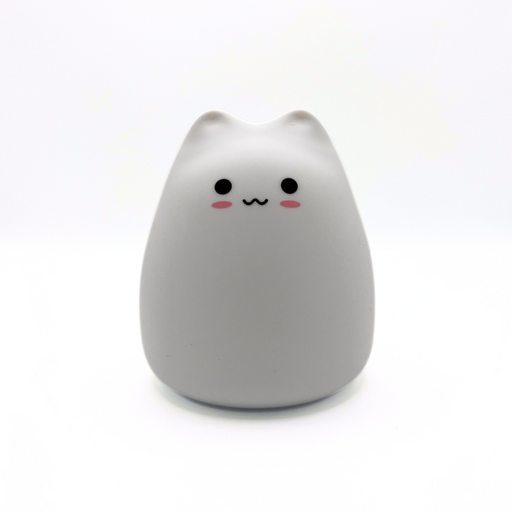 Silicone cat lamp night light switched off, white cat face design
