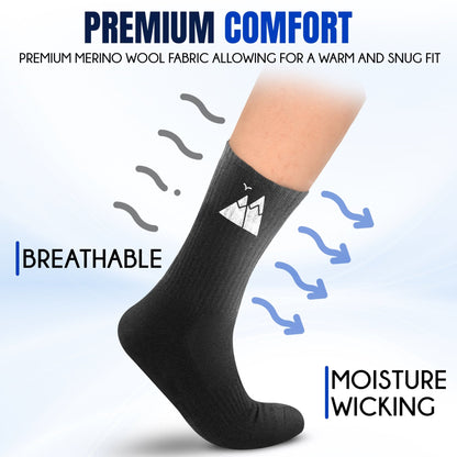 HikeWare Premium Merino Wool Socks - Warm Mens Thermal Socks for Hiking and Walking - Moisture-Wicking, Breathable Boot Socks for Men & Women - HikeWare  Buy HikeWare Premium Merino Wool Socks for Men and Women - Warm, Breathable Mesh, Moisture-Wicking, Durable, Odour Resistant for only £15.99 at HikeWare!