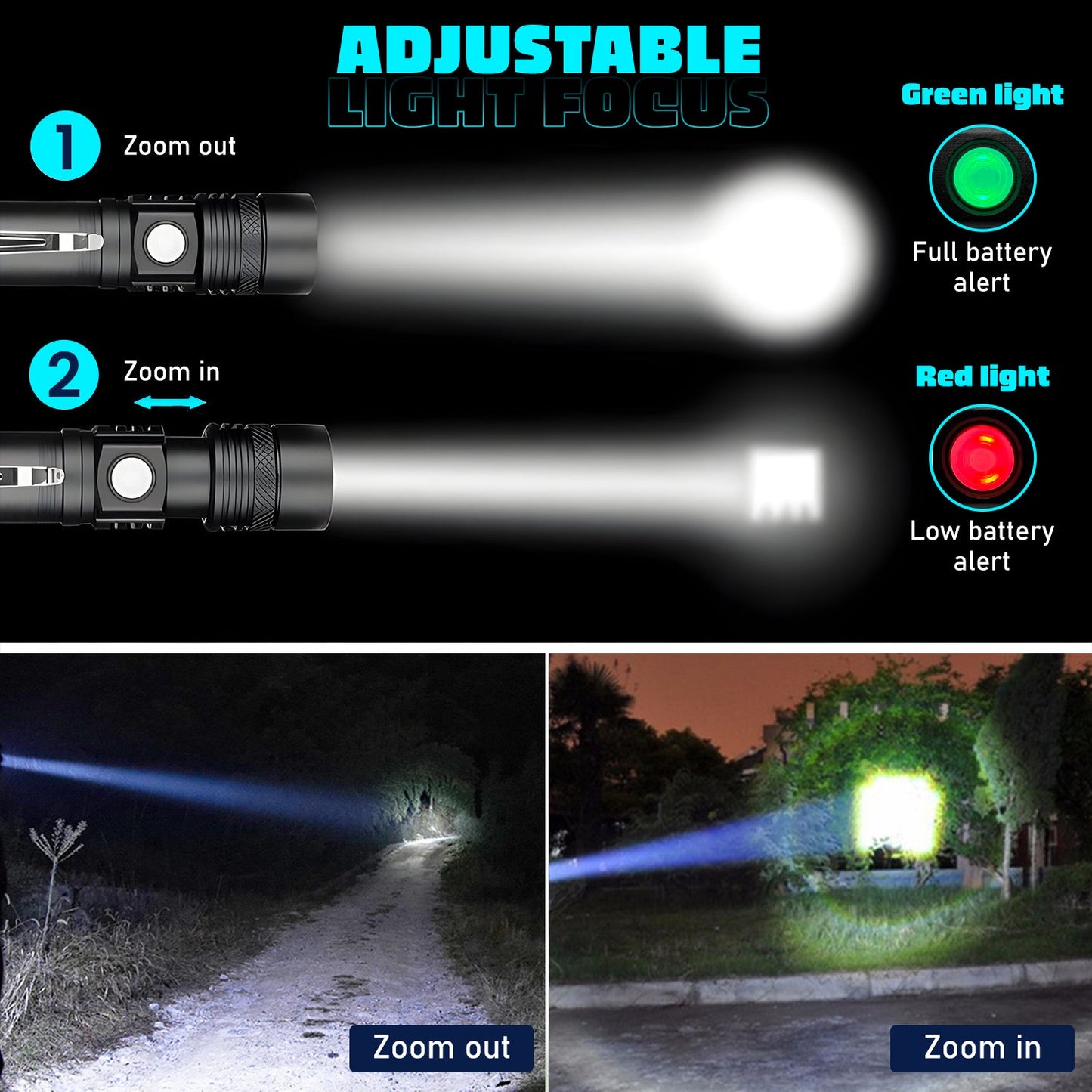 HikeWare Ultra Bright LED Flashlight. Waterproof, Zoomable, USB Rechargeable - HikeWare  Experience the power of HikeWare's Ultra Bright LED Flashlight. Waterproof, lightweight, and 10x brighter than incandescent lights.