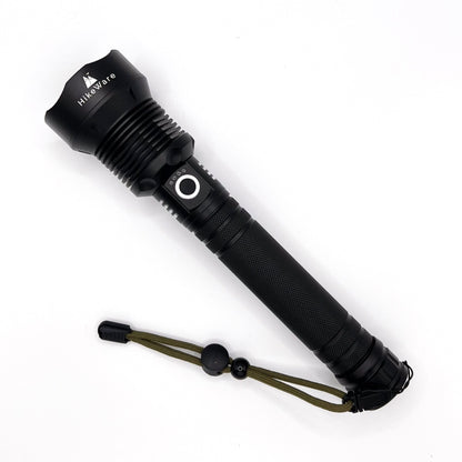 HikeWare UltraBright Waterproof LED Flashlight - 10,000 Lumens, Zoomable, USB Rechargeable - HikeWare