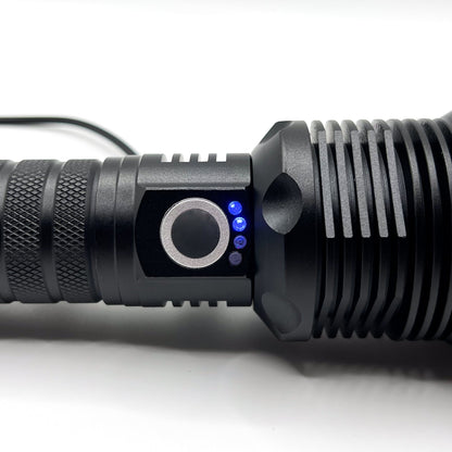 HikeWare UltraBright Waterproof LED Flashlight - 10,000 Lumens, Zoomable, USB Rechargeable - HikeWare  Experience superior brightness and reliability with the HikeWare UltraBright Waterproof LED Flashlight. With 10,000 lumens and a zoomable feature.