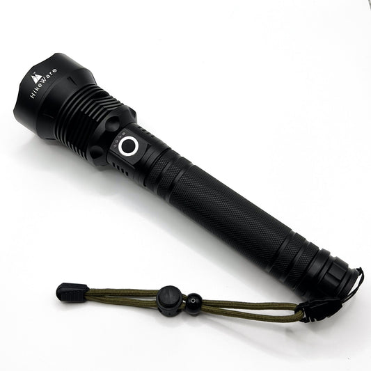 HikeWare UltraBright Waterproof LED Flashlight - 10,000 Lumens, Zoomable, USB Rechargeable - HikeWare  Experience superior brightness and reliability with the HikeWare UltraBright Waterproof LED Flashlight. With 10,000 lumens and a zoomable feature.