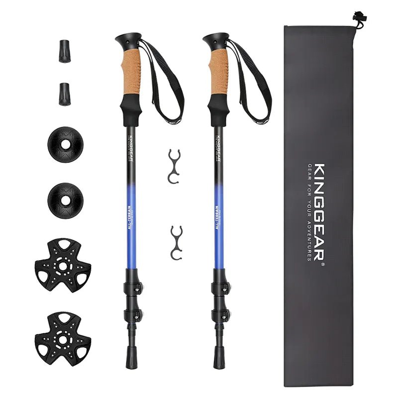 KingGear Aluminium Hiking Poles Blue