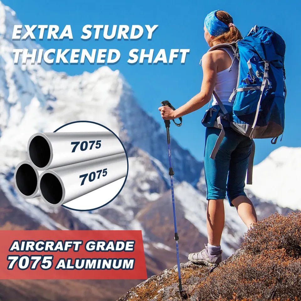 KingGear Aluminium Hiking Poles - HikeWare  Discover KingGear hiking poles – your perfect outdoor adventure companion! With durable design, anti-slip cork handles, and adjustable straps.