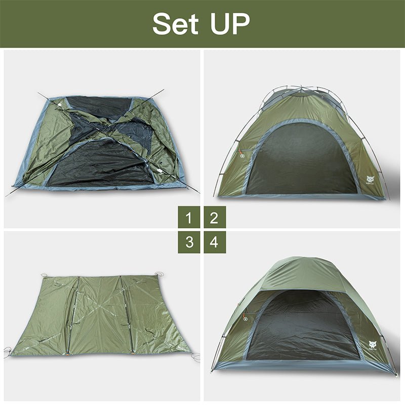 Night Cat 3 - 4 Person Double Layer Tent - HikeWare  Introducing the Night Cat 3-4 Person Double Layer Tent: Your Ultimate Outdoor Shelter with Spacious Size & Waterproof Removable Rainfly.