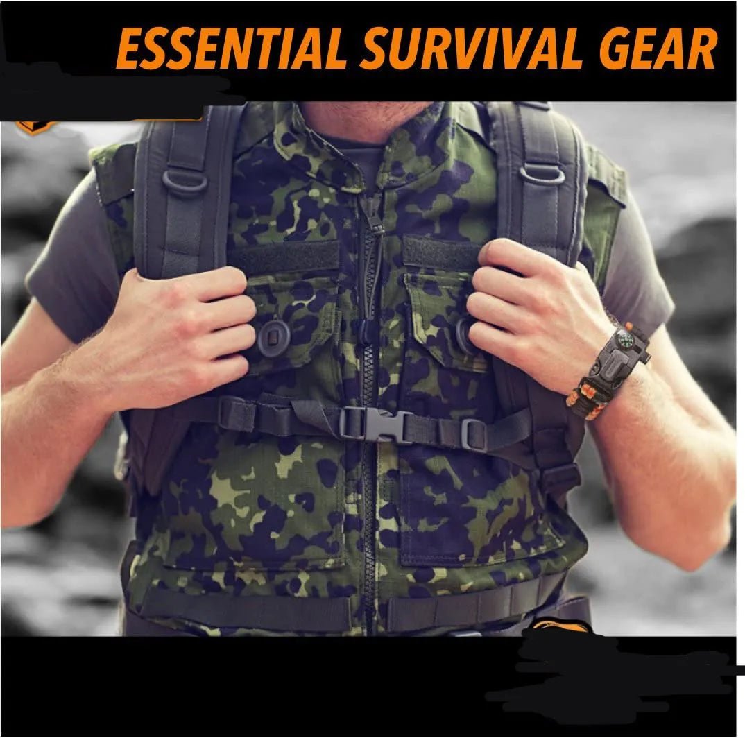 Parachute Cord Survival Bracelet - HikeWare  Stay prepared with our 5-in-1 Paracord Adjustable Bracelet. It has a compass, emergency whistle, fits all, and comes in 2 stylish colors.