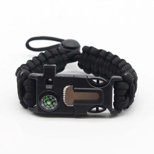 Parachute Cord Survival Bracelet - HikeWare  Stay prepared with our 5-in-1 Paracord Adjustable Bracelet. It has a compass, emergency whistle, fits all, and comes in 2 stylish colors.