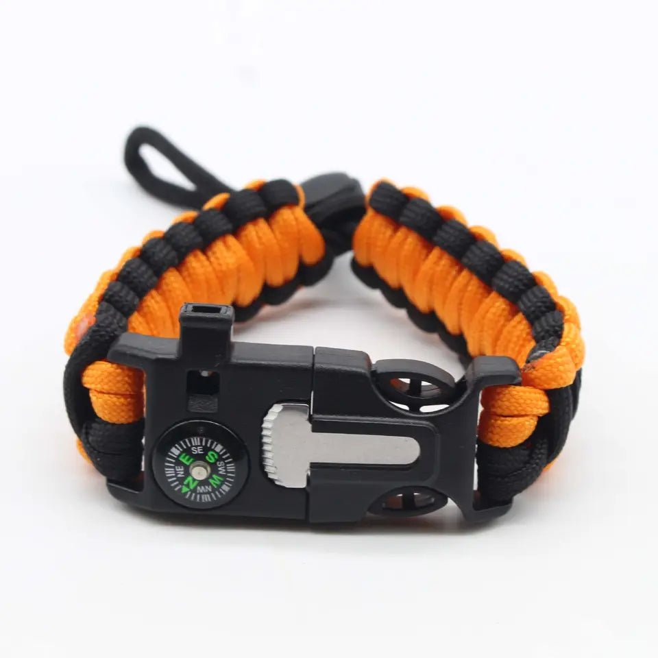 Parachute Cord Survival Bracelet - HikeWare  Stay prepared with our 5-in-1 Paracord Adjustable Bracelet. It has a compass, emergency whistle, fits all, and comes in 2 stylish colors.